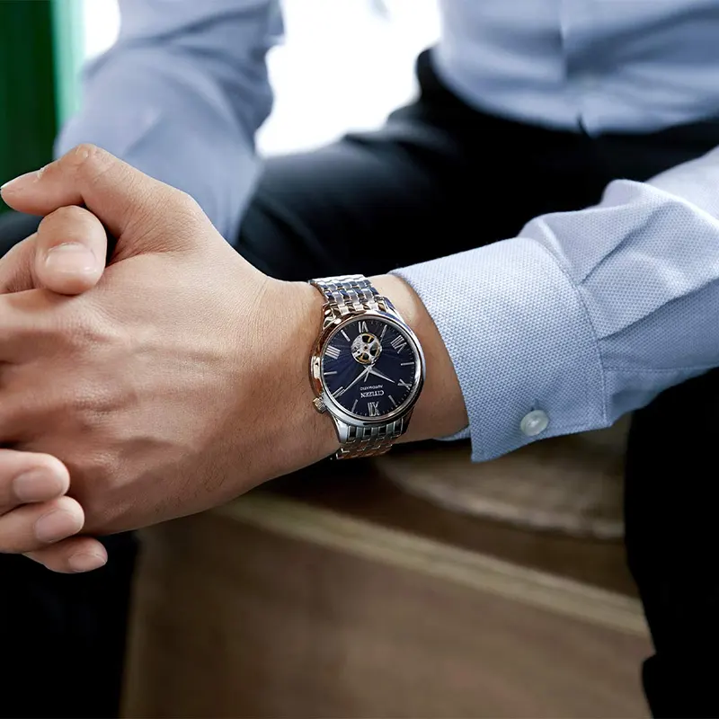 Citizen Automatic Open Heart Blue Dial Men’s Watch- NJ9130-84L